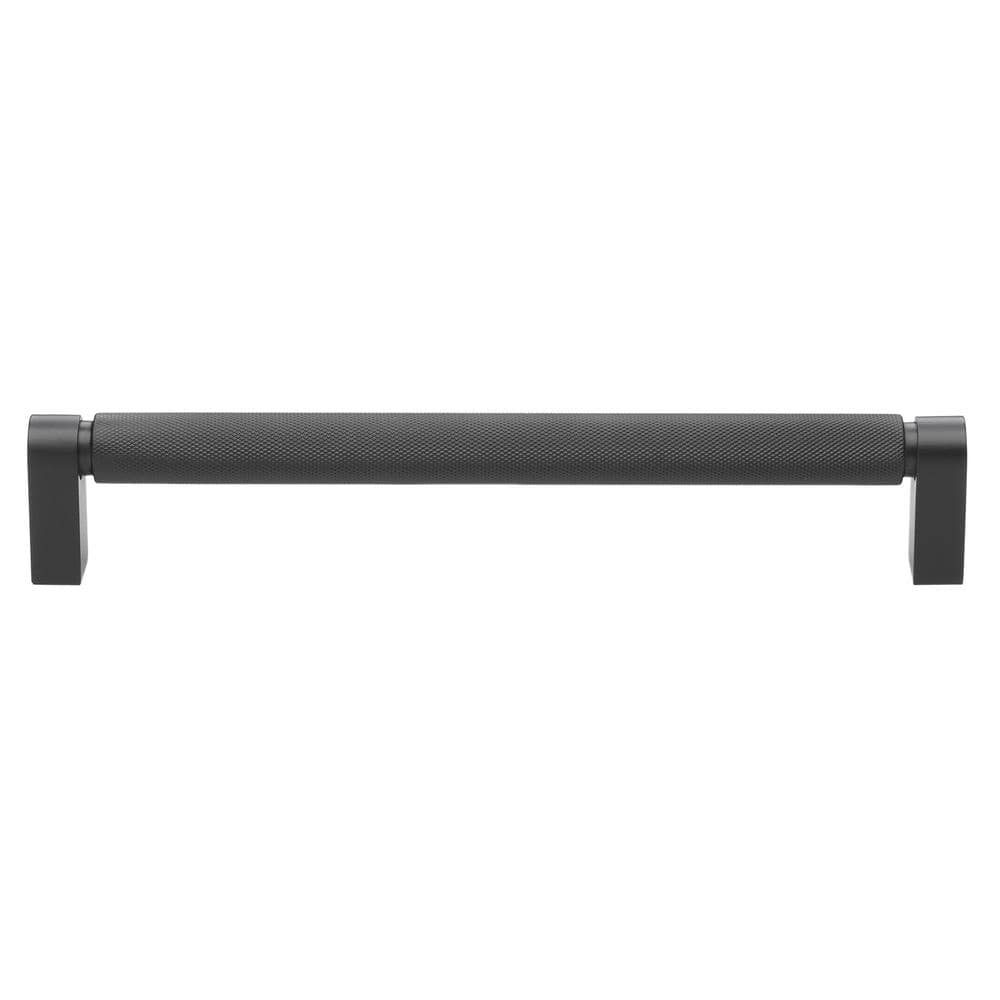 7-9/16 in. (192mm) Center-to Center Matte Black Knurled Bar Pull (10-Pack ) - Hercitys