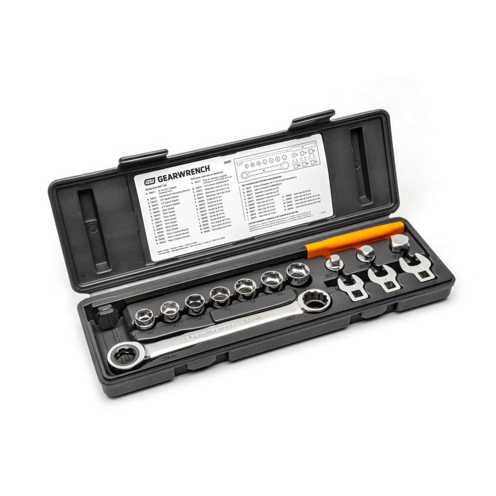 Ratcheting Wrench Serpentine Belt Tool and Socket Set (15-Piece) - Hercitys