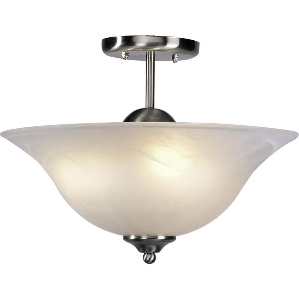 Minster 3-Light Brushed Nickel Interior Semi-Flush Mount - Hercitys