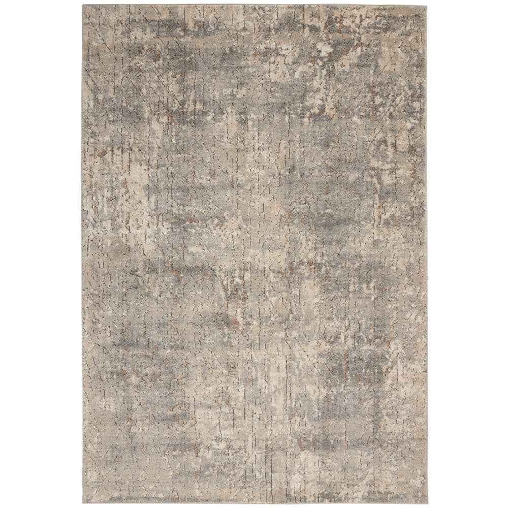 Concerto Beige/Grey 5 ft. x 7 ft. Abstract Rustic Area Rug - Hercitys