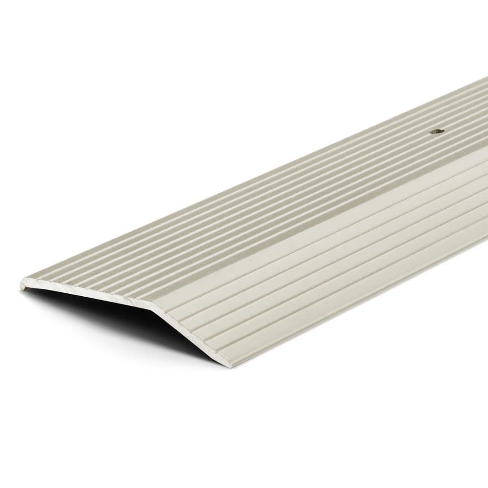 Satin Nickel 2 in. x 36 in. Carpet Trim Transition Strip - Hercitys