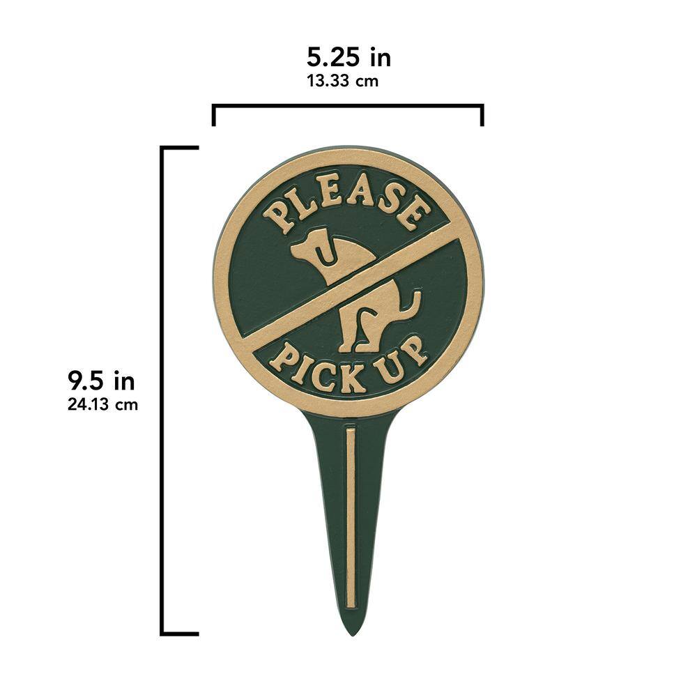 Pet Owner Courtesy Please Pick up – No Poop Dog Cast Aluminum Yard Sign - Hercitys