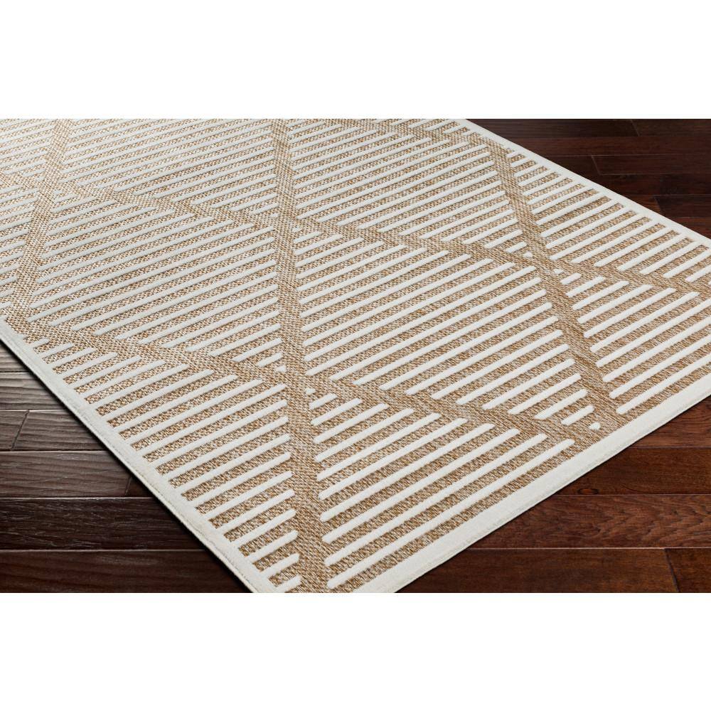 San Tan/Cream Bohemian 5 ft. x 7 ft. Indoor/Outdoor Area Rug - Hercitys