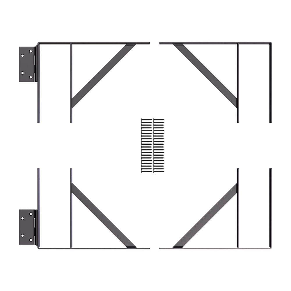 Heavy-Duty Steel Gate Hardware Kit in Matte Black (Fits Gates 26 in. to 60 in. W) - Hercitys