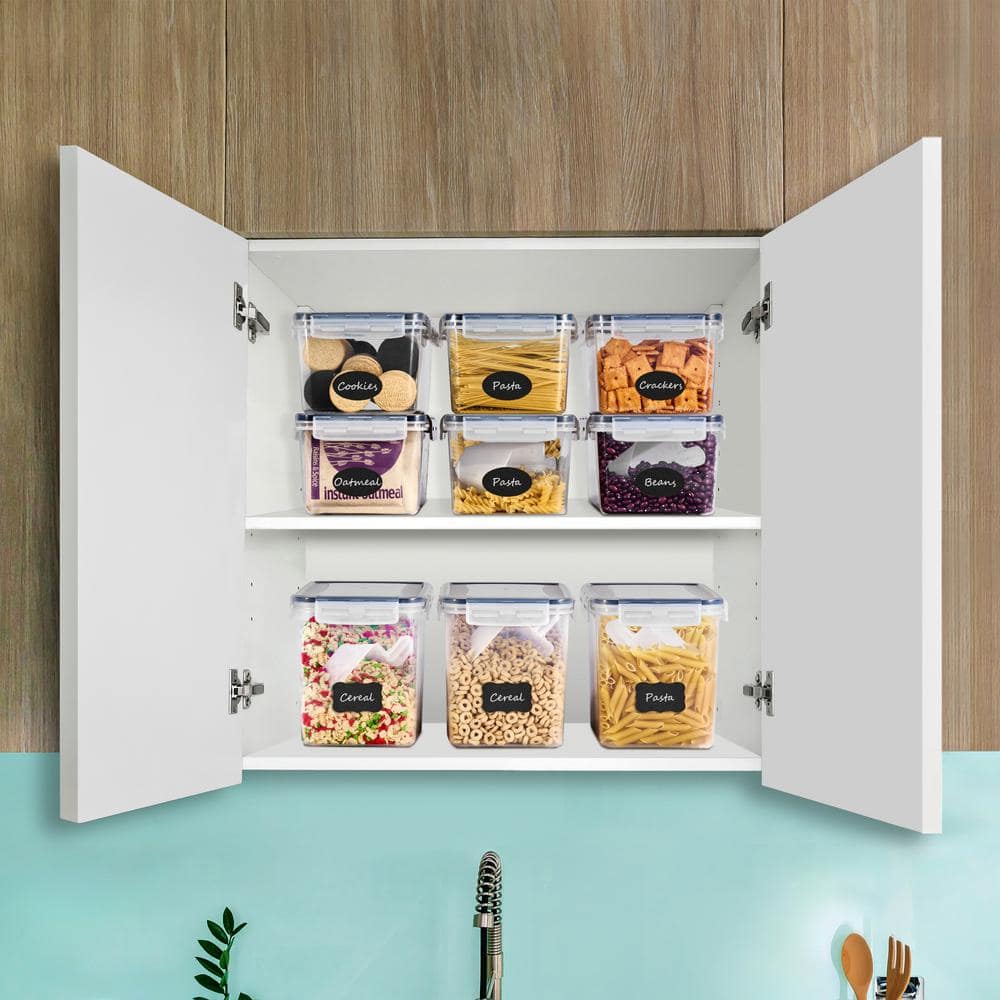 Large Food Storage Containers-Pack of 4 with Air Tight, 4-Way Snap Lids - Hercitys