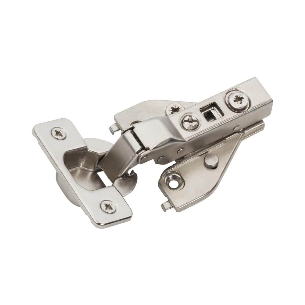 Nickel 1/2 in.  13mm  Overlay Face Frame Soft Close Euro Concealed Cabinet Hinges (2-Pack) - Hercitys