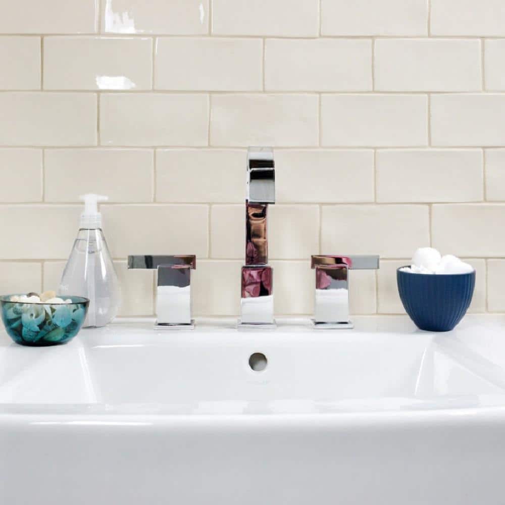 Catalina Vanilla 3 in. x 6 in. Polished Ceramic Subway Wall Tile (5.38 sq. ft./case) - Hercitys