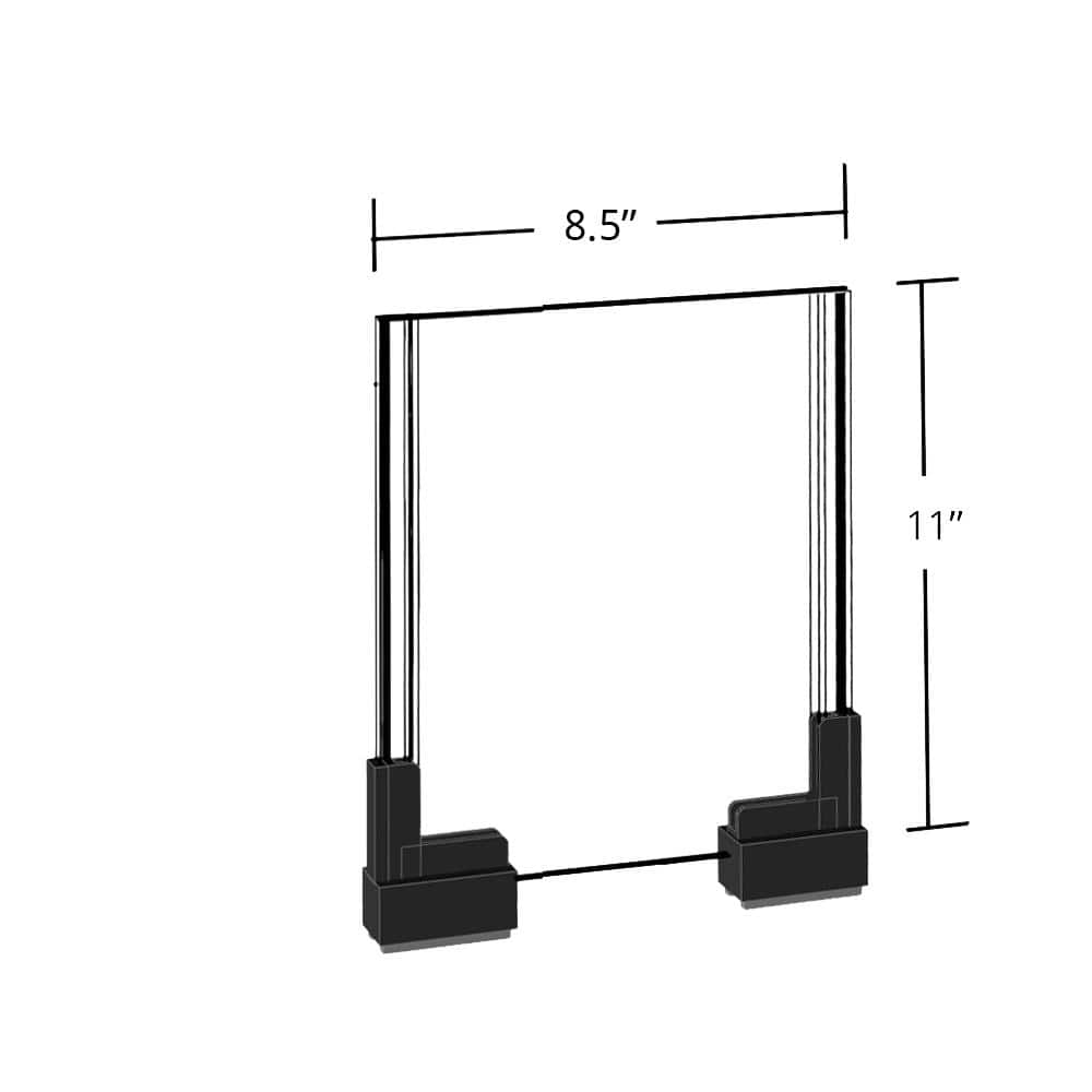 8.5 in. W x 11 in. H 2-Sided Acrylic Sign Holder with Magnetic Boots (Pack of 2) - Hercitys