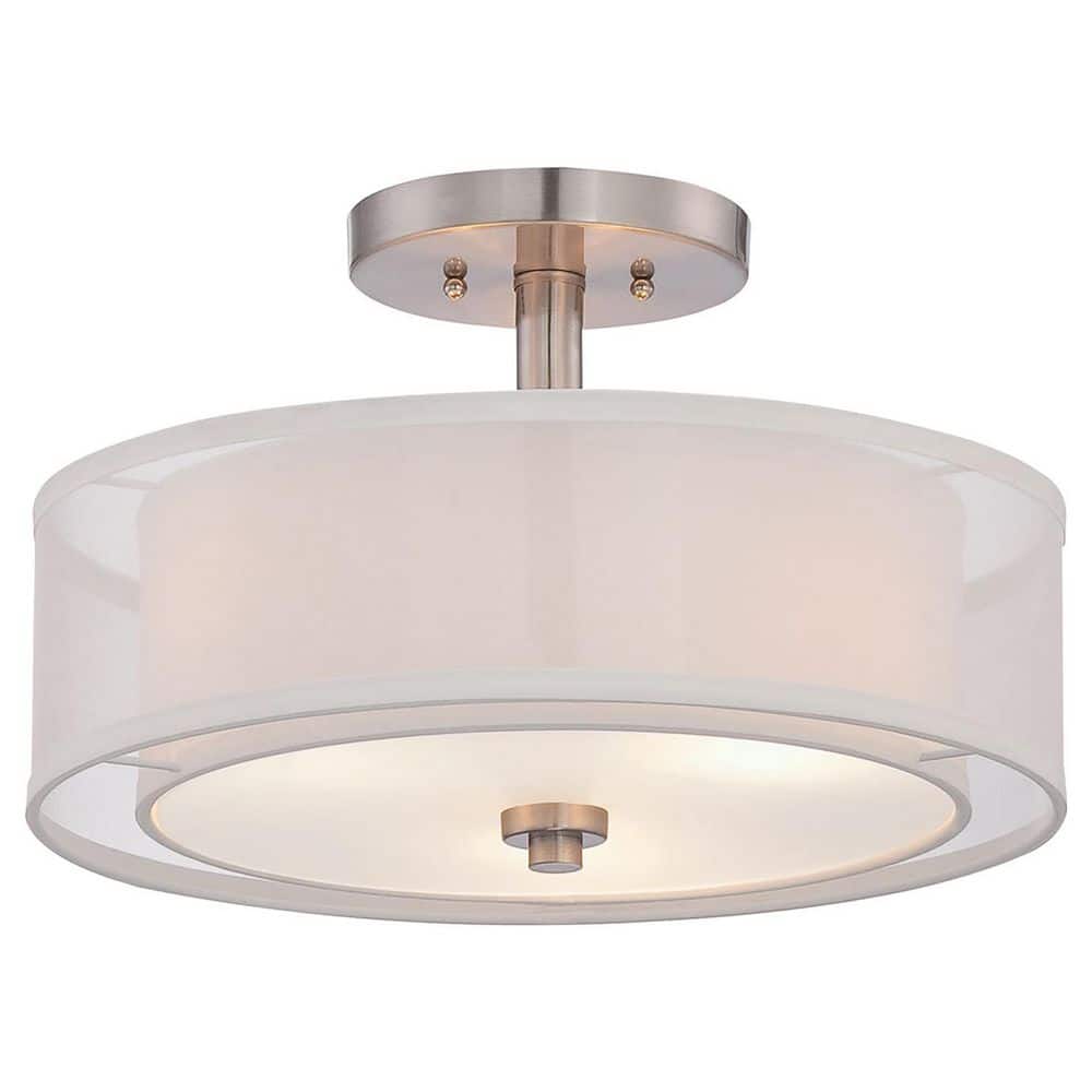 Parsons Studio 3-Light Brushed Nickel Semi-Flush Mount Light - Hercitys