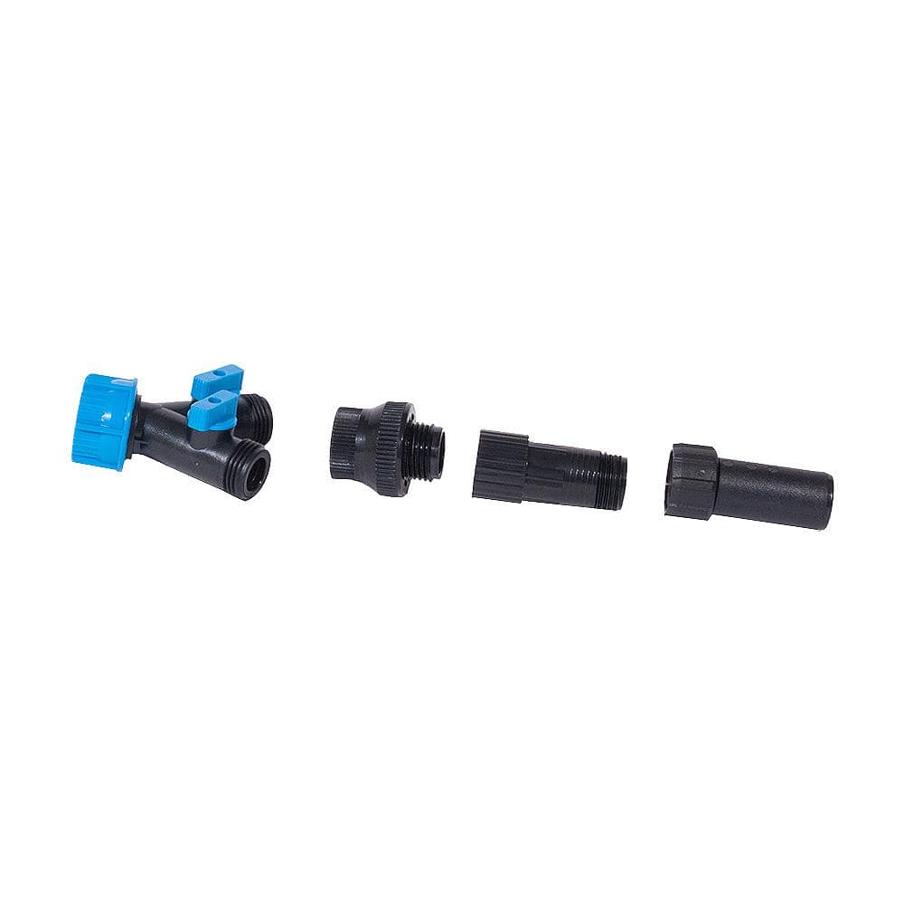 Drip zone Faucet Connection Kit with a 2-Way Splitter, Backflow Device and 25 PSI Pressure Regulator - Hercitys