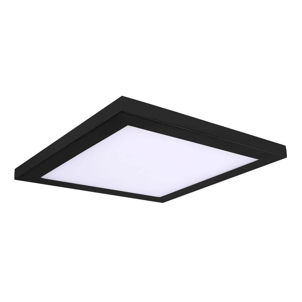 Square Slim Disk Length 10 in. Black New Construction Recessed Integrated LED Trim Kit Square Fixture 3000K Warm White - Hercitys