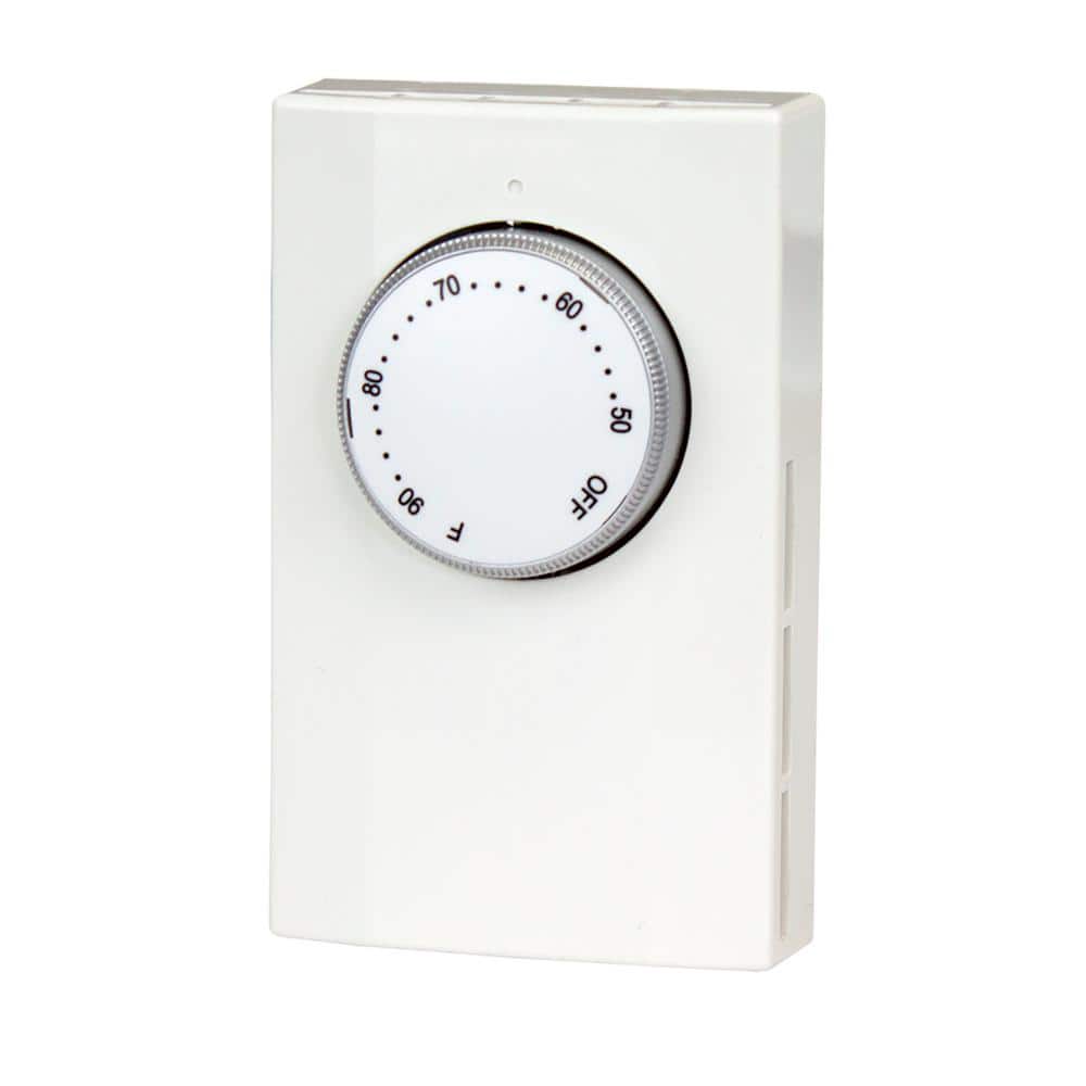Line Voltage Double Pole Mechanical Bi-Metal Thermostat in White - Hercitys