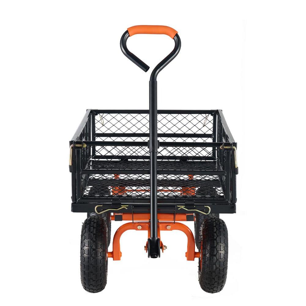 Dump Cart, Metal Garden Dump Cart with Easy, Utility Wheelbarrow 880 lbs. Capacity, 3.2 cu. ft. Metal Garden Cart - Hercitys