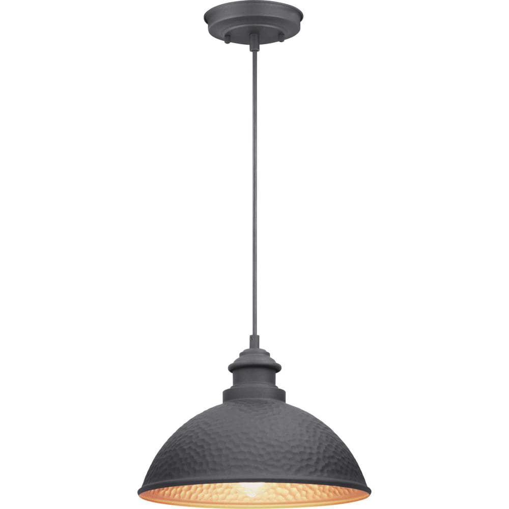 Englewood Collection 1-Light Textured Black Farmhouse Outdoor Hanging Lantern Light - Hercitys