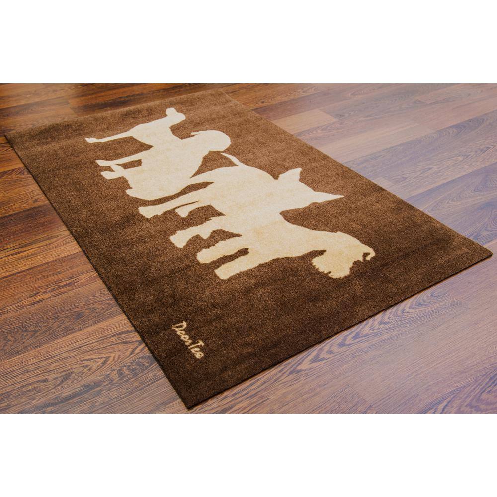 Doortex Brown 24 in. x 39 in. Dog Design Rectangular Indoor Wash Room Mat - Hercitys