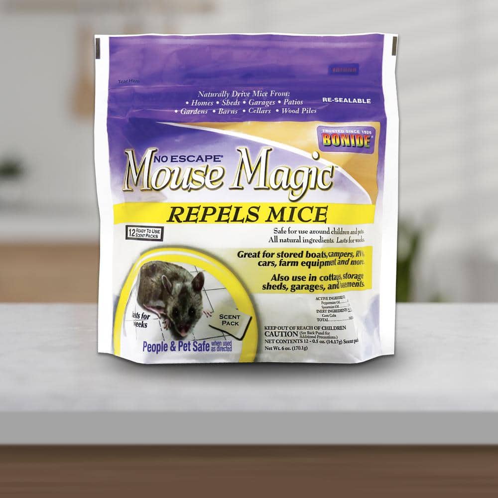 Mouse Magic Mouse Repellent Scent Packs, 4 Ready-to-Use Packs for Indoor and Outdoor Use, People and Safe - Hercitys