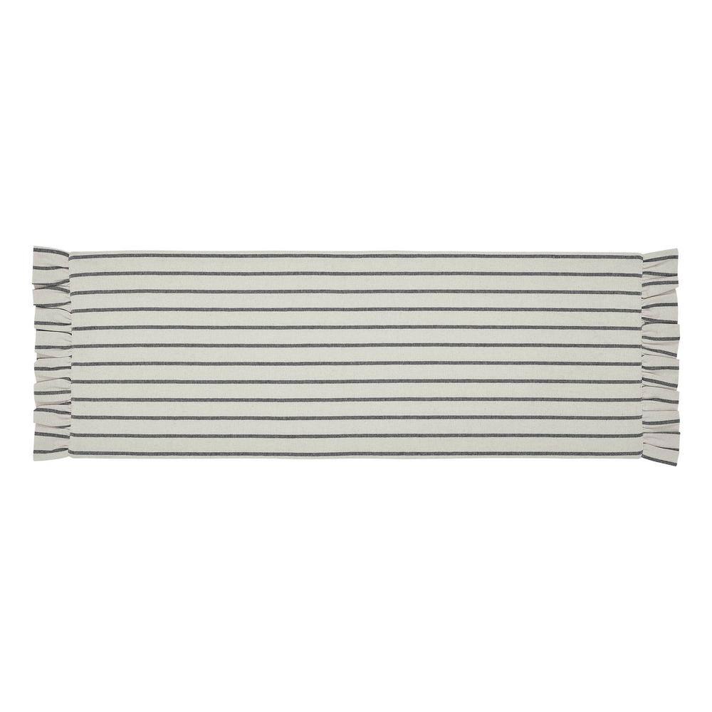 Kaila 12 in. W x 36 in. L Navy Creme Striped cotton Tabel Runner - Hercitys