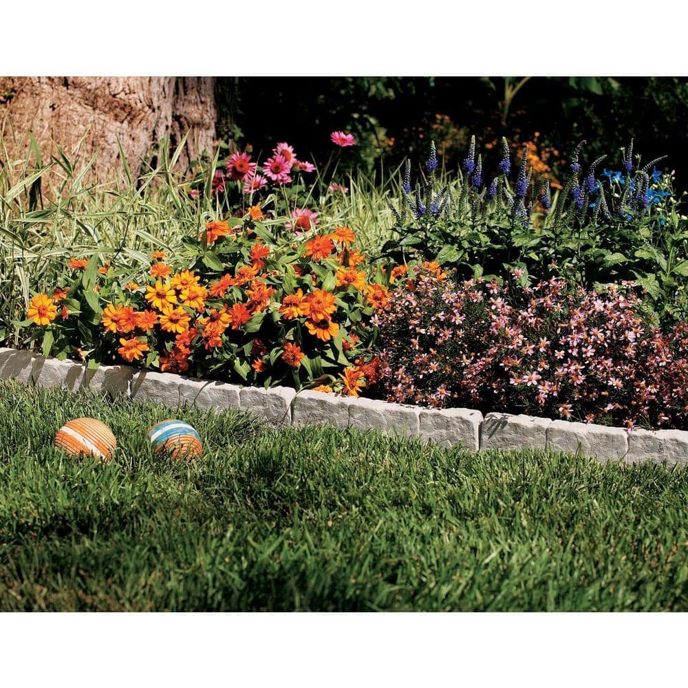 Border Stone 10 ft. (12 in. Sections) Plastic Border Edging - Hercitys