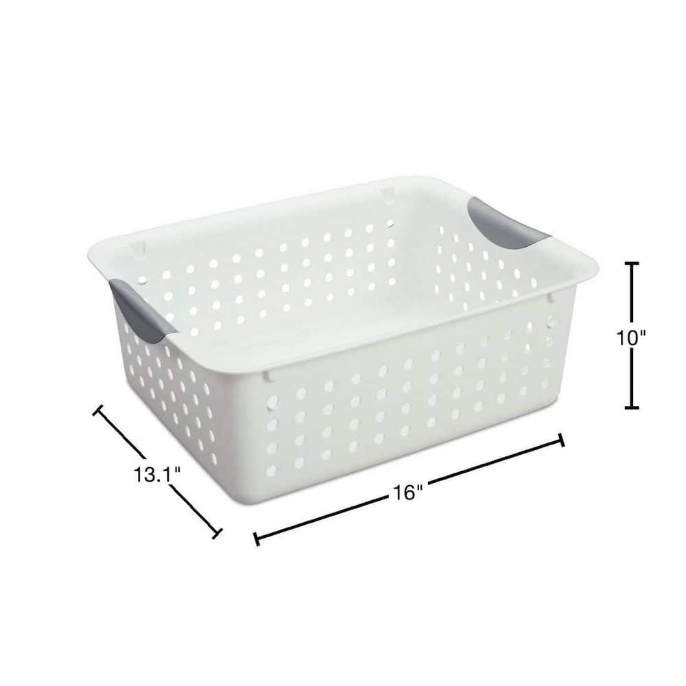 Medium and Small Ultra Plastic Storage Bin Organizer Basket (12-Pack) - Hercitys