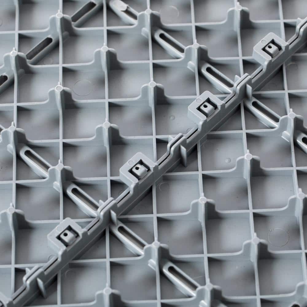 Gray Plastic Interlocking Garden Path Tiles Outdoor Flooring Decorative Floor Grass Paver (Pack of 5) - Hercitys