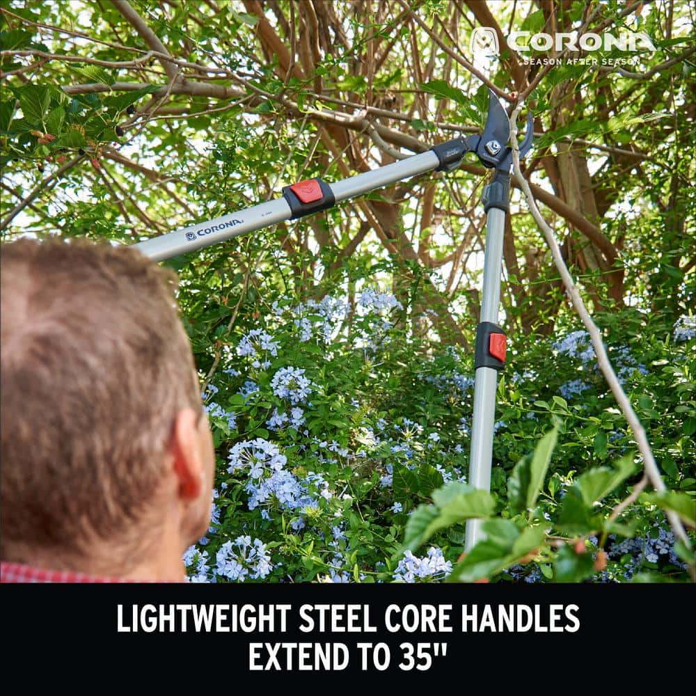 ComfortGEL 4 in. Coated Non-Stick Blade with Anti-Blister ComfortGEL Grips Extendable Bypass Lopper - Hercitys