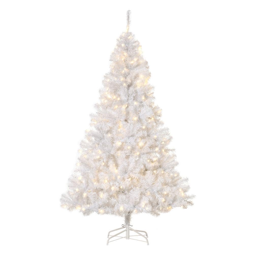 6 ft. White Pre-Lit LED Douglas Fir Christmas Tree with 250 LED Warm White Lights and 1000 Tips - Hercitys