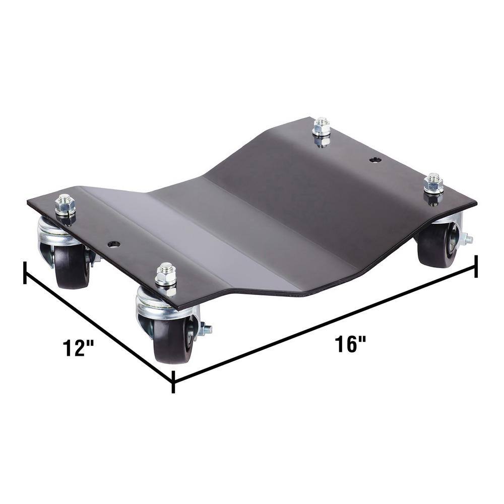 Premium Wheel Dollies – Set of 2 Solid Steel Tire Skates with 3 in. Swivel Casters – 1500 lbs. Capacity (Black) - Hercitys