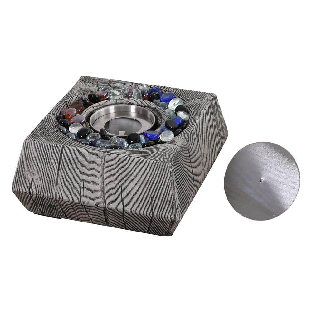 9 in. W x 4.7 in. H Rectangular TerraFab Grey Tabletop Fire Pit - Hercitys