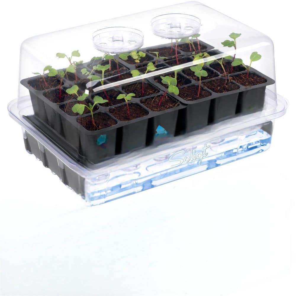 Self Watering Seed Starter Trays with Humidity Domes, Extra Thick Plastic Seed Starter kit (3-Pack) - Hercitys