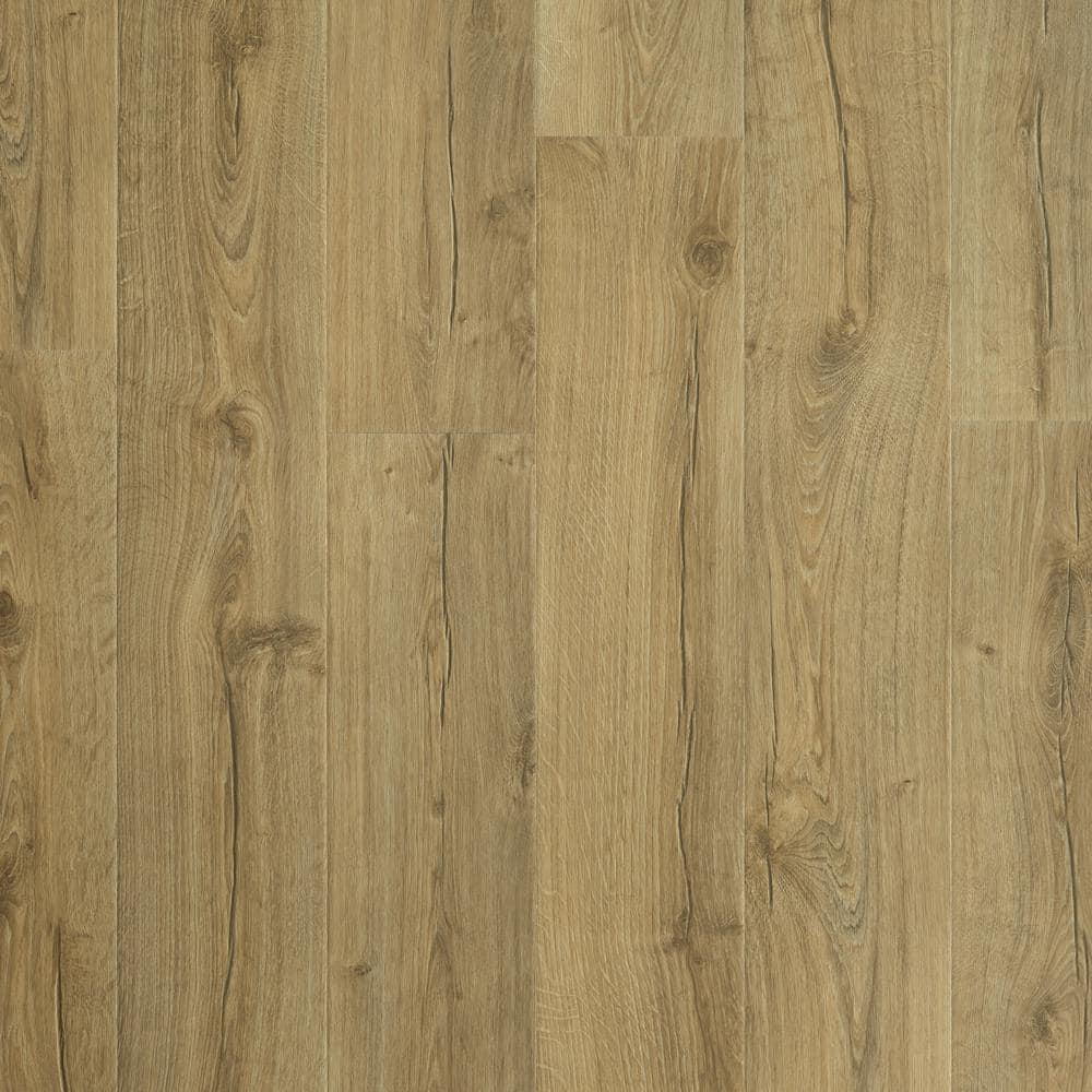 Outlast+ Vienna Oak 12 mm T x 7.4 in. W Waterproof Laminate Wood Flooring (19.63 sqft/case) - Hercitys