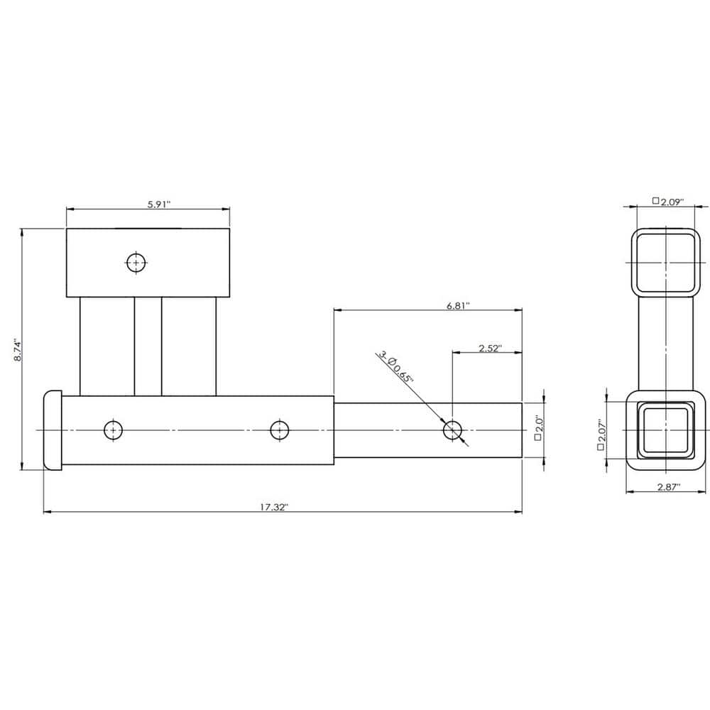 Class III / IV Dual Hitch Extender - Hercitys