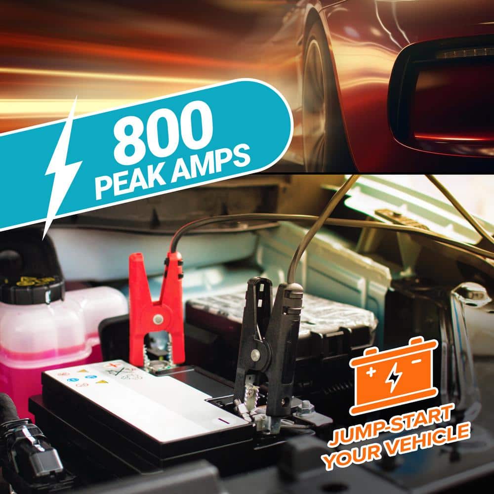 Emergency Jump Starter Power Bank Kit 800A 7200Mah Car Portable Rechargeable USBA and Built in flashlight - Hercitys