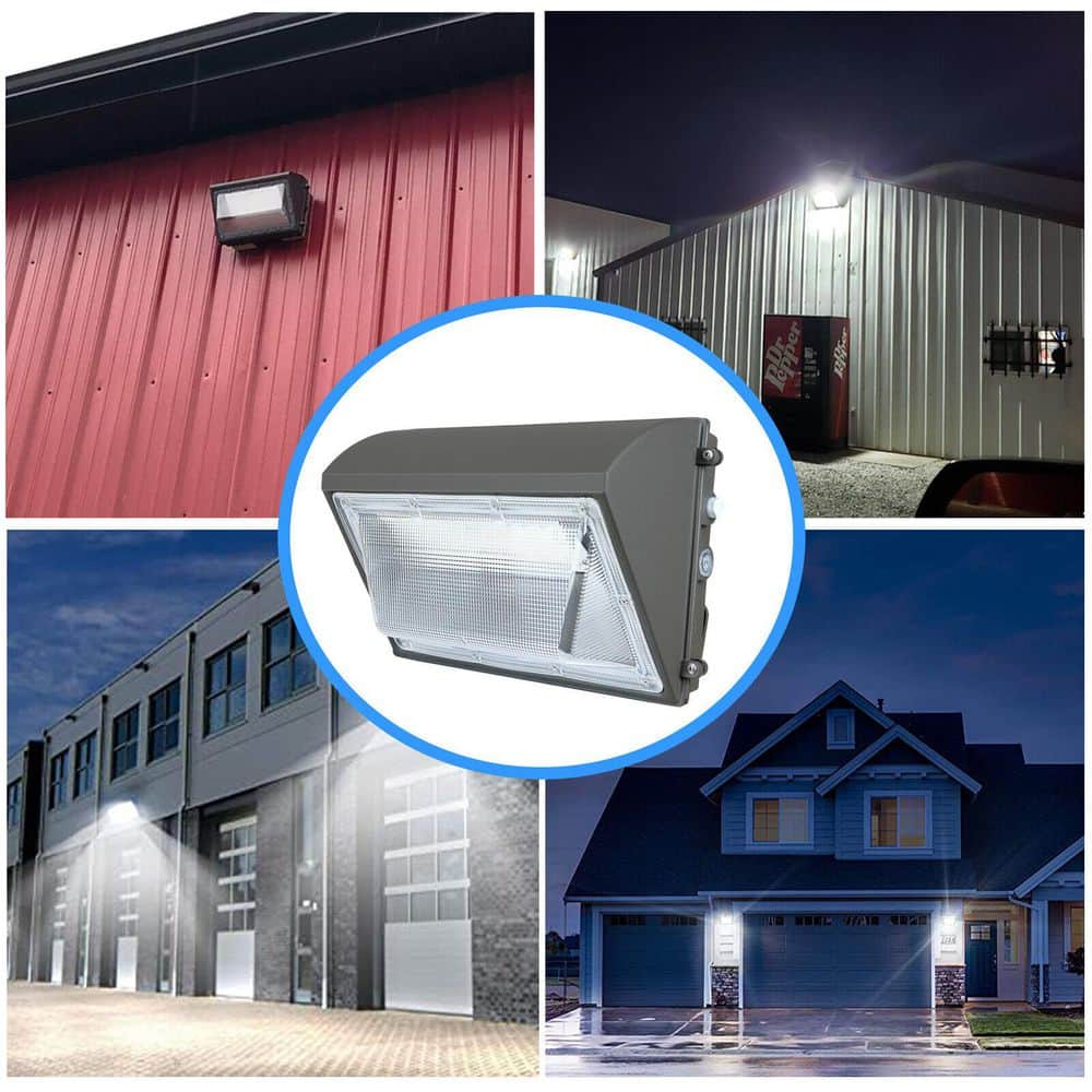 Commercial Outdoor Security Flood Light 800-Watt Equivalent Integrated LED Wall Pack Light for Warehouses ETL Listed - Hercitys