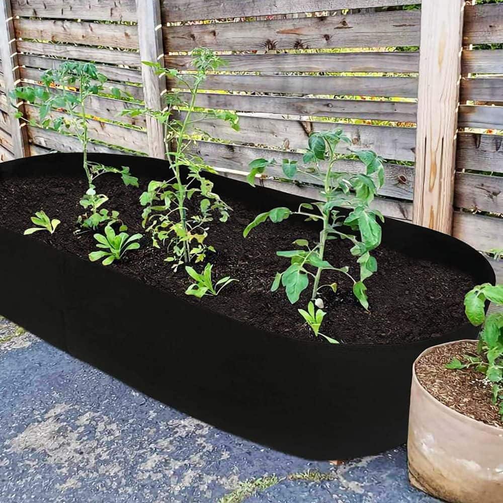 Fabric Raised Garden Bed Rectangle Planter 94.4 in. L x 23.6 in. W x 11.8 in. H Durable Non-Woven Material for Flowers - Hercitys