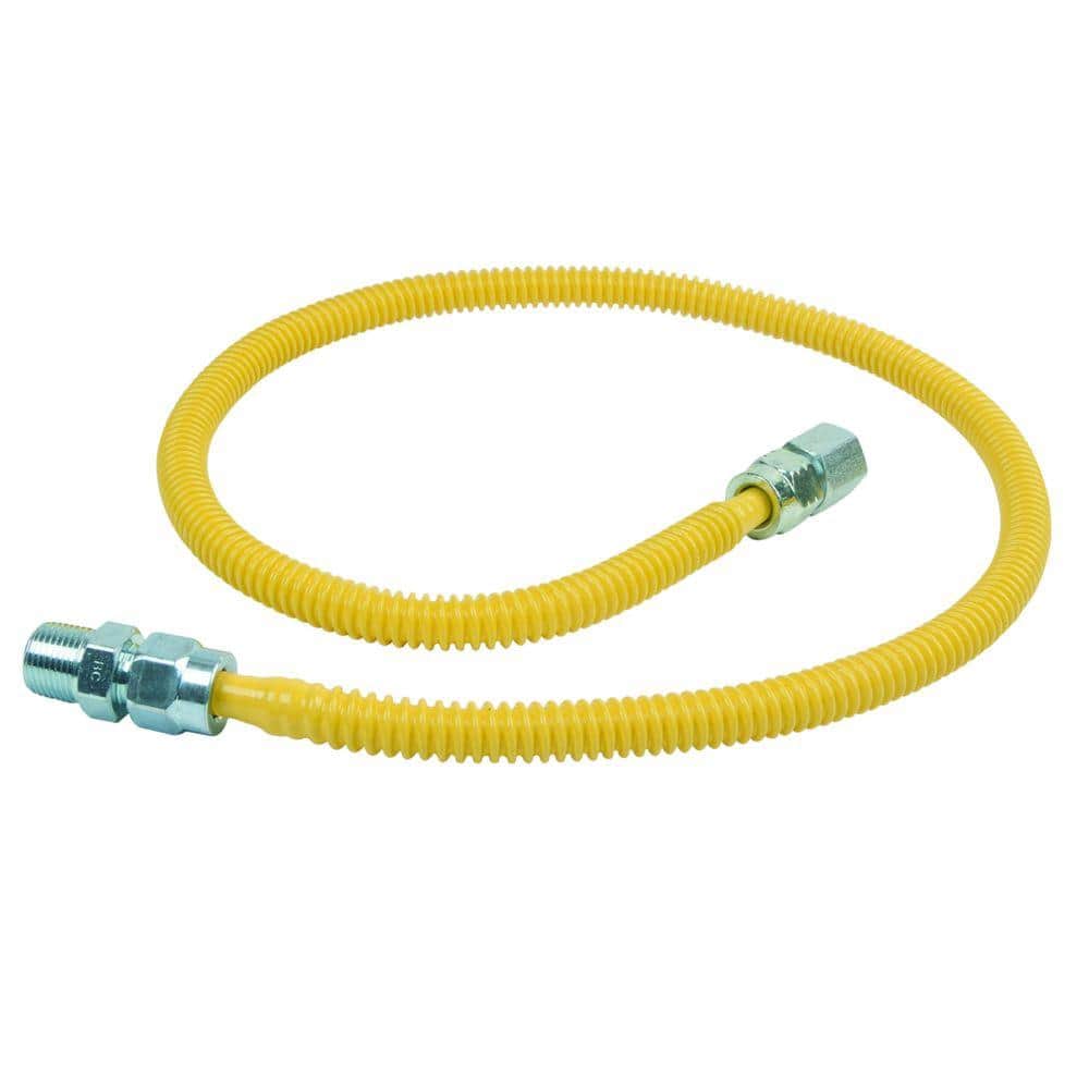 ProCoat 3/8 in. FIP x 3/8 in. MIP x 36 in. Stainless Steel Gas Connector 3/8 in. O. D. (33,400 BTU) - Hercitys