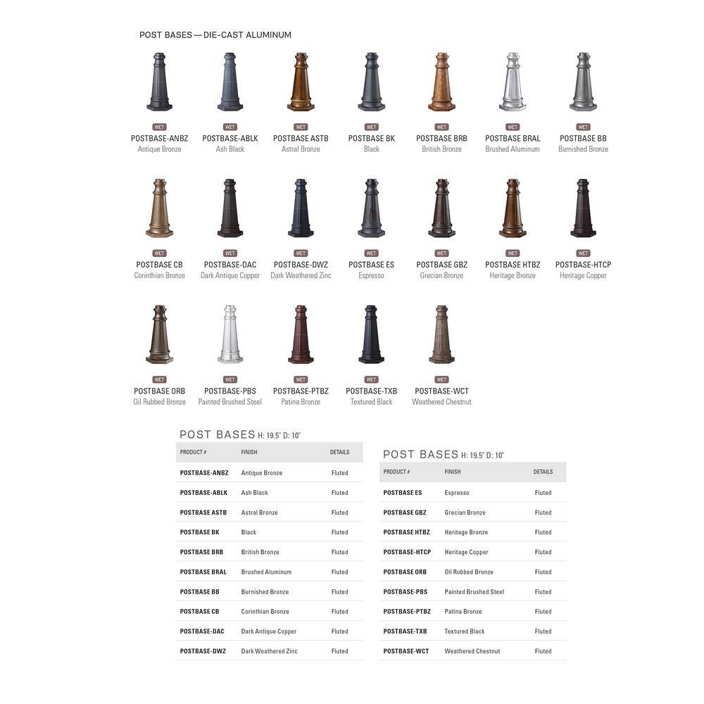 Oil Rubbed Bronze Outdoor Lantern Post Base - Hercitys