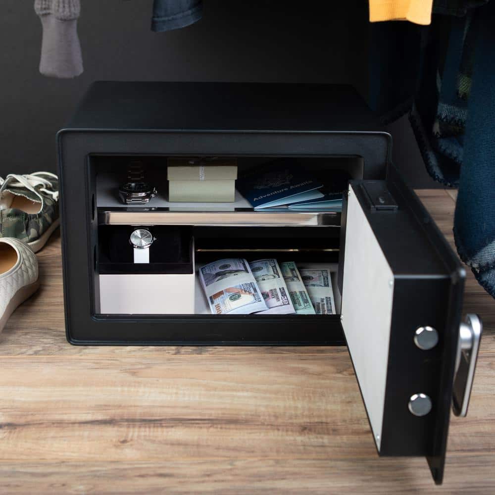 Fingerprint Biometric Safe Lockbox, Black - Hercitys