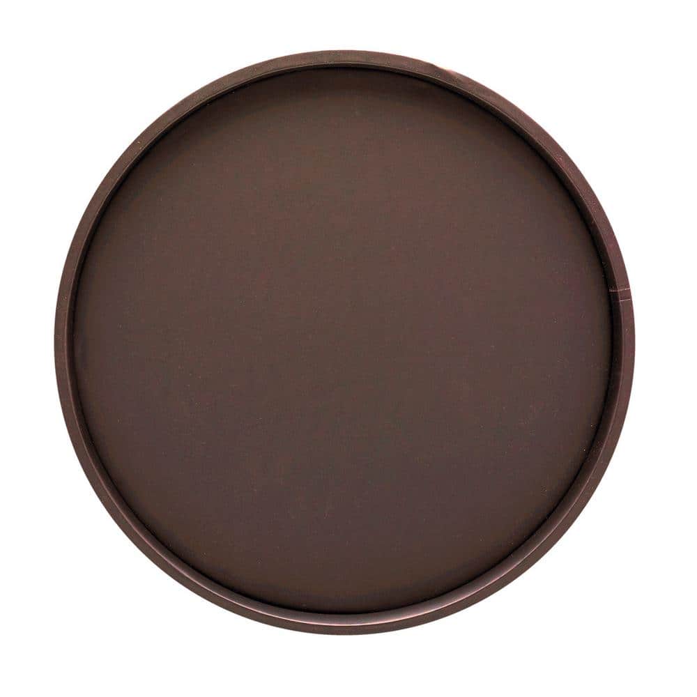 Sophisticates 14 in. Round Serving Tray in Brown and Polished Brass - Hercitys