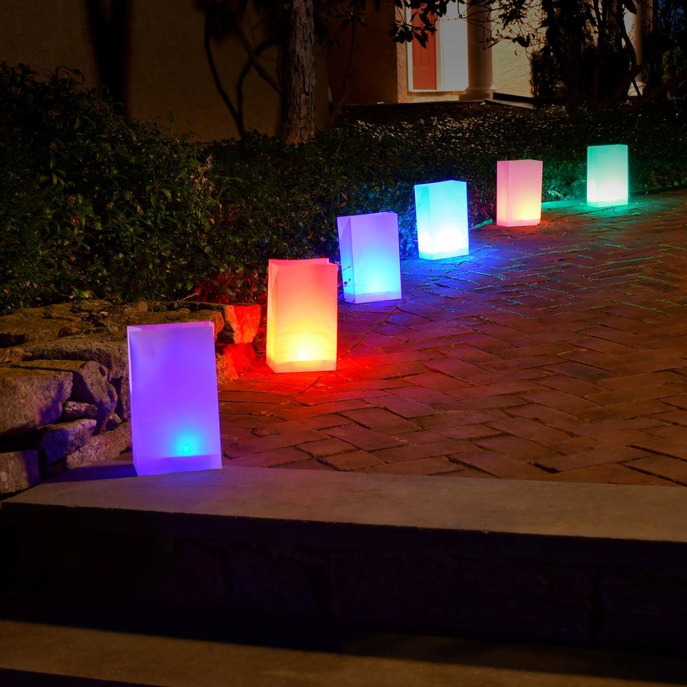 Battery Operated Luminaria Kit with Timer – Color Changing (6-Count) - Hercitys