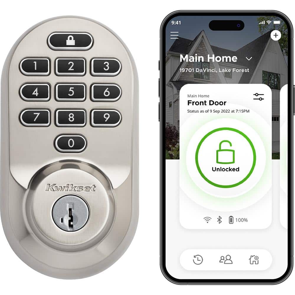HALO Satin Nickel Keypad WiFi Electronic Single-Cylinder Smart Lock Deadbolt featuring SmartKey Security - Hercitys