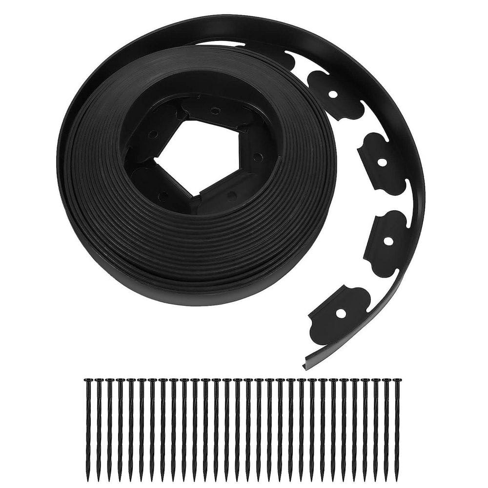 No-dig Garden Edging Kit 360 in. Plastic Garden Border with 30 Stakes 2 in. Tall Border Edging for Garden Lawn - Hercitys