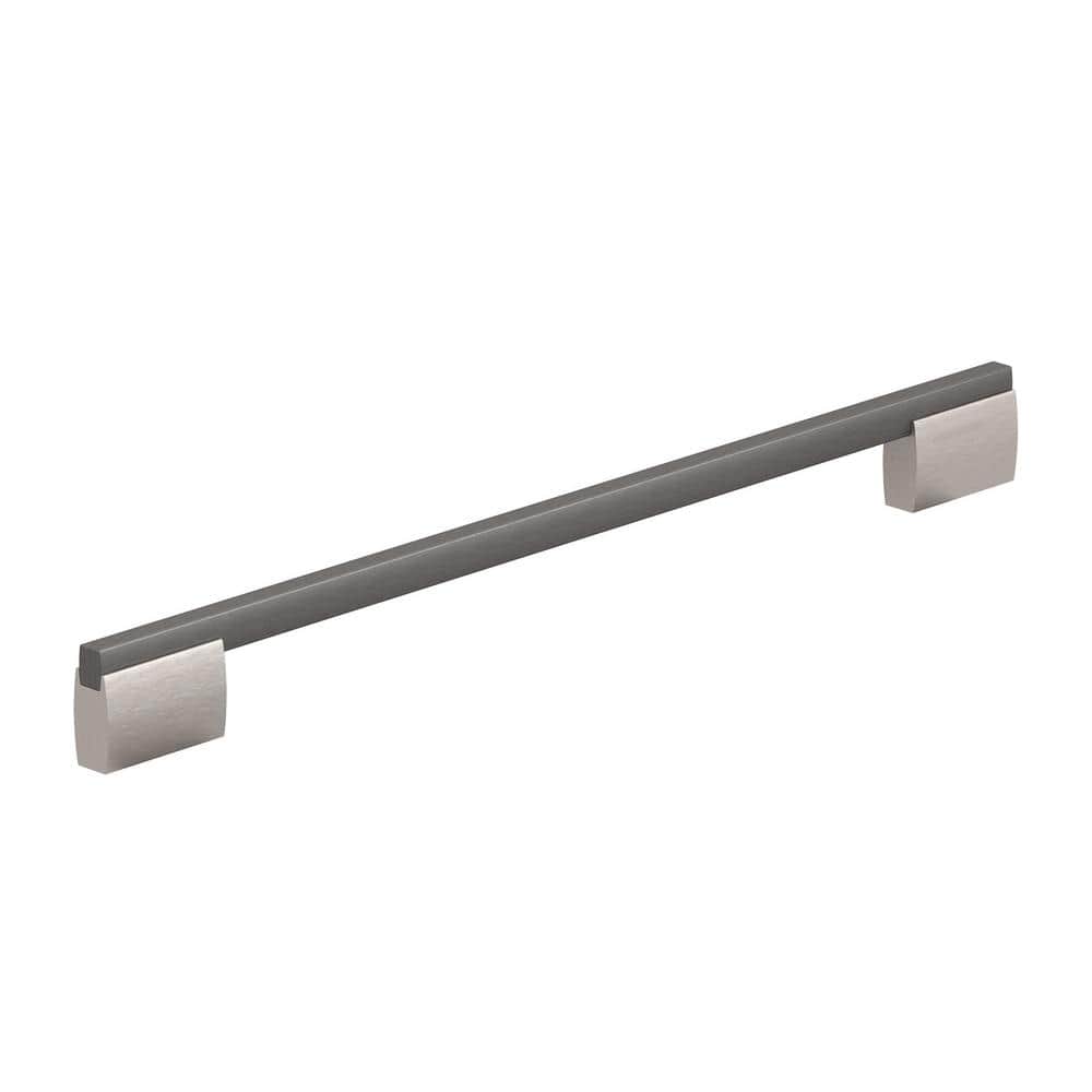 Bloomsbury Collection 12-5/8 in. (320 mm) Modern Brushed Black Nickel and Brushed Nickel Rectangular Cabinet Bar Pull - Hercitys