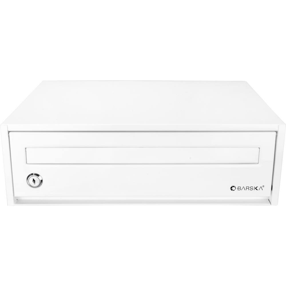 Desktop Drop Box with Key Lock, White - Hercitys