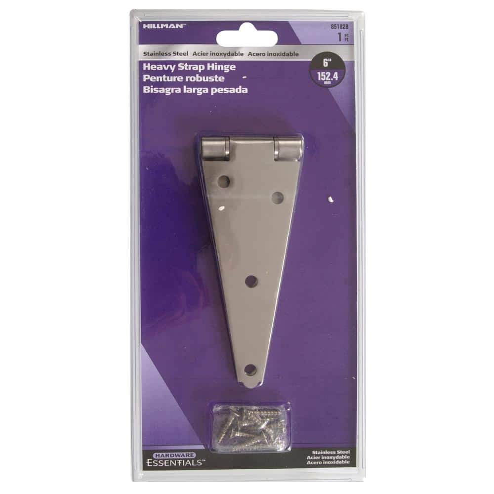 6 in. Stainless Steel Heavy Strap Hinge (5-Pack) - Hercitys