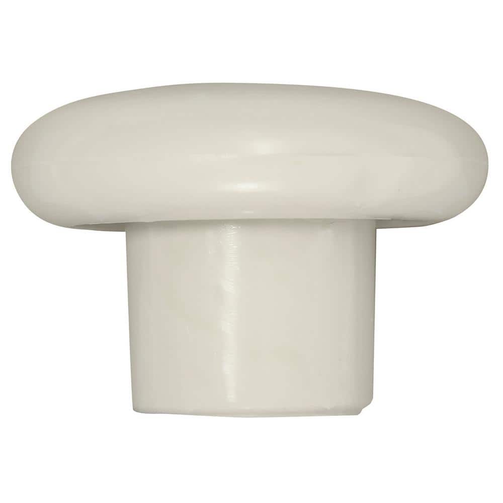 Plastics 1-1/4 in. Bone Round Cabinet Knob (25-Pack) - Hercitys
