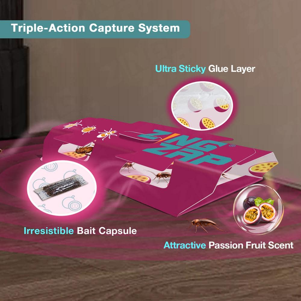 Roach Insect Glue Trap Passion Fruit Natural Bait Capsule for Roaches and More Non-Toxic Pesticide-Free 13-Pack x 2 - Hercitys