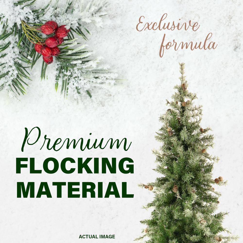 7.5-ft. Pre-Lit Buffalo Fir Green Slim Artificial Artificial Christmas Tree, Smart Lights - Hercitys