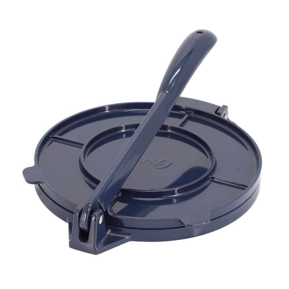 Ravello 8 in. Cast Aluminum Round Tortilla Press in Blue - Hercitys