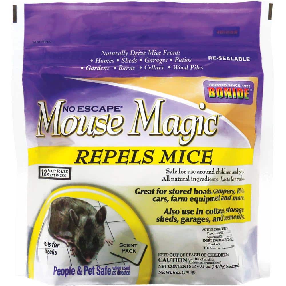 Mouse Magic Mouse Repellent Scent Packs, 4 Ready-to-Use Packs for Indoor and Outdoor Use, People and Safe - Hercitys
