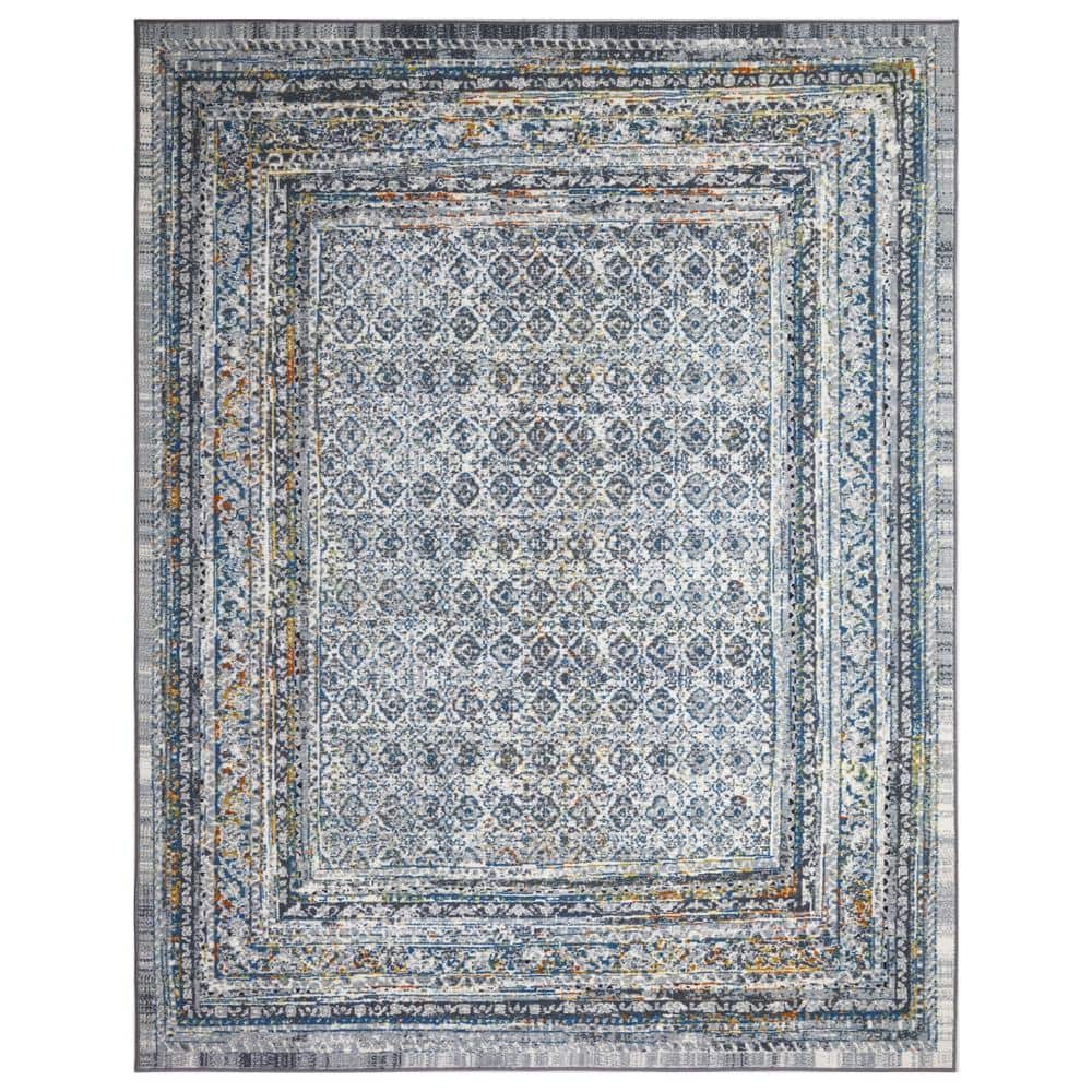Eden Collection Vintage Diamond Ivory 5 ft. x 7 ft. Machine Washable Border Indoor Area Rug - Hercitys